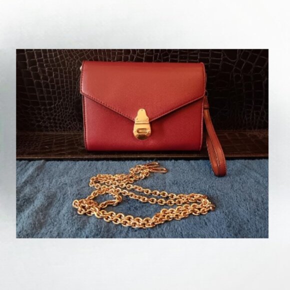 Calvin Klein soft leather handbag cranberry red - Picture 1 of 14